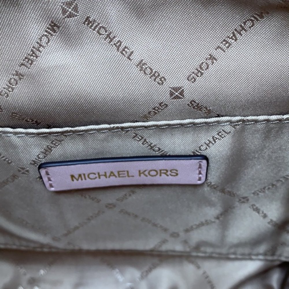 Michael Kors Avril Small Leather Top-Zip Satchel Powder Blush color - Picture 6 of 16